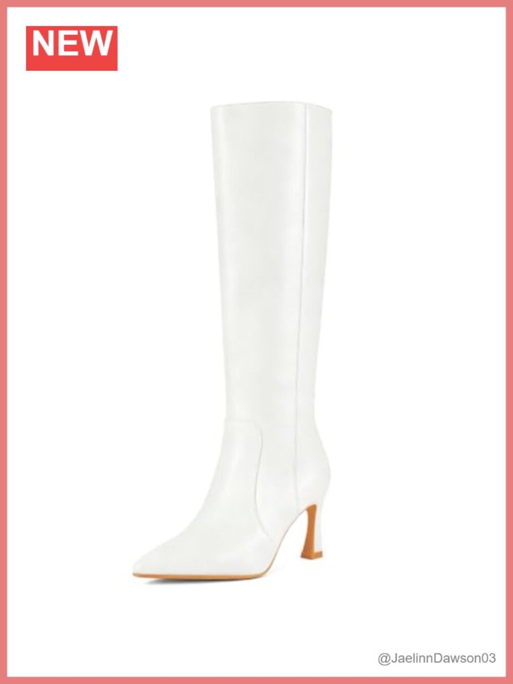 Women's Knee High Boots High Heel Pointed Toe Faux Leather Tall Zip block heel